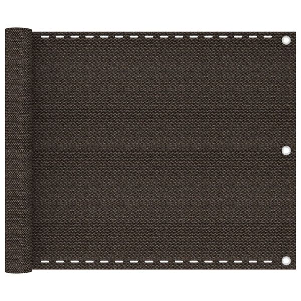 vidaXL Parvekkeen suoja ruskea 75x400 cm HDPE