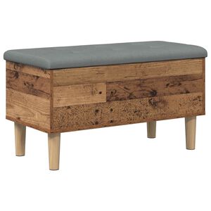 vidaXL S&auml;ilytyspenkki tyynyll&auml; Vanha puu 82 x 42 x 46 cm Tekninen puu
