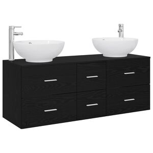 vidaXL Kylpyhuonekalustesetti 3 kpl Musta 49,5 x 44,5 x 65 cm