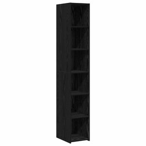 vidaXL Korkea kaappi Musta tammi 30 x 41 x 185 cm Tekninen puu