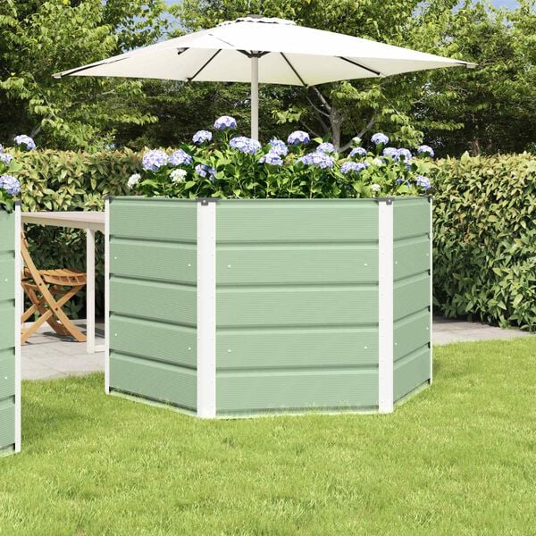 vidaXL Kukkalaatikko Pastelli Vihre&auml; 129 x 129 x75 cm Ter&auml;s