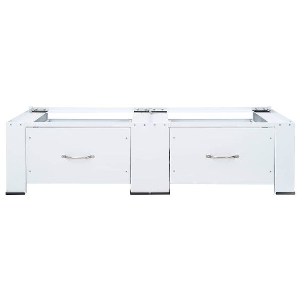 vidaXL Kaksoispyykinpesukoneen jalusta laatikoilla valkoinen