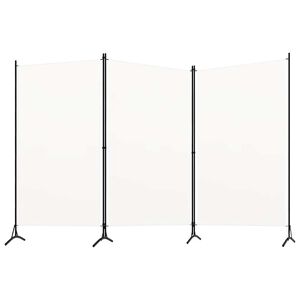 vidaXL 3-paneelinen tilanjakaja valkoinen 260x180 cm kangas