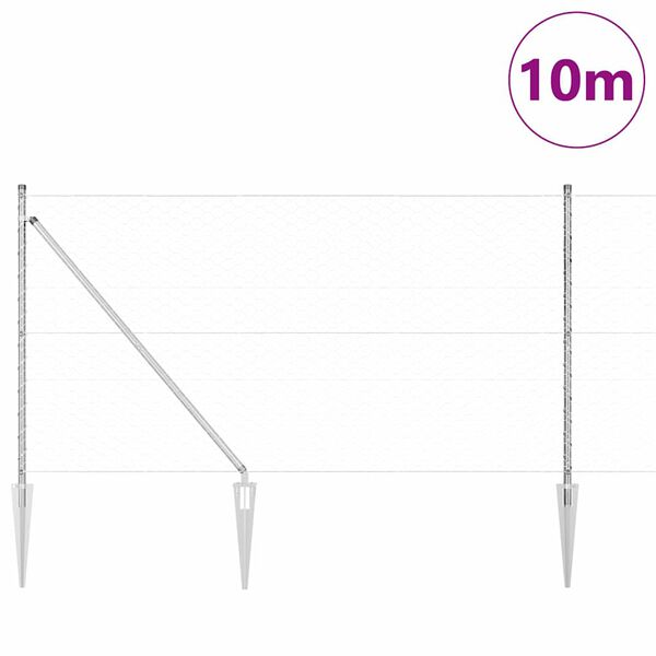 vidaXL Aitalatu Hopea 10 x 1 m (50 mm verkko) Ter&auml;s