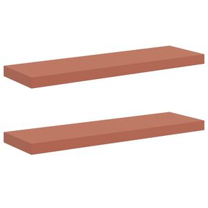 vidaXL Sein&auml;hylly 2 kpl Punainen 90 x 23,5 x 3,8 cm Tekninen puu