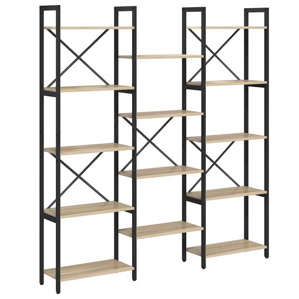 vidaXL Kirjahylly Sonoman tammi 156 x 25 x 167 cm Tekninen puu