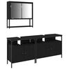 vidaXL Kylpyhuonekalustesetti 3 kpl Musta 80 x 30 x 60 cm Tekninen puu