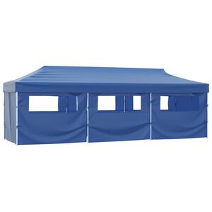 vidaXL Kokoontaitettava pop-up juhlateltta 8 sivusein&auml;&auml; 870x291x315 cm sininen