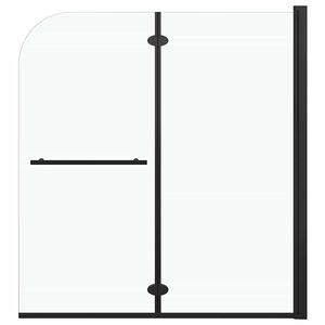 vidaXL Taittuva suihkukaappi 2 paneelia ESG 120x140 cm musta