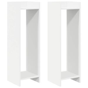 vidaXL Kasviteline hyllyll&auml; Valkoinen 30 x 30 x 100 cm K&auml;sitelty puu