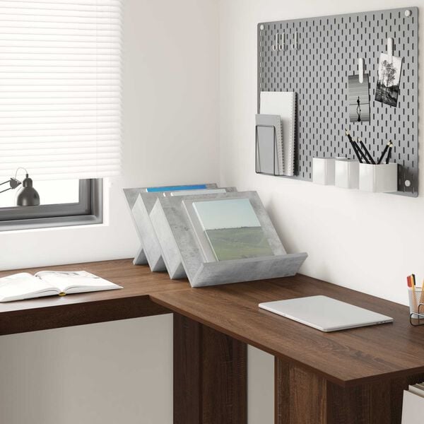 vidaXL Lehtiteline Betonin harmaa 53 x 40 x 28.5 cm Tekninen puu