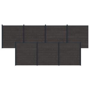 vidaXL Aidat Setti 7 pcs 1218 x 186 cm WPC ja alumiini Musta