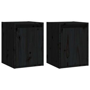 vidaXL Sein&auml;kaapit 2 kpl musta 30x30x40 cm t&auml;ysi m&auml;nty
