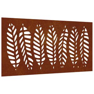 vidaXL Puutarhasein&auml;koriste 105x55 cm corten ter&auml;s lehtikuvio
