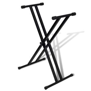 S&auml;&auml;dett&auml;v&auml; Kaksoistuettu Kosketinsoitinteline X-runko