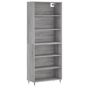 vidaXL Kaappi harmaa Sonoma 69,5x32,5x180 cm tekninen puu