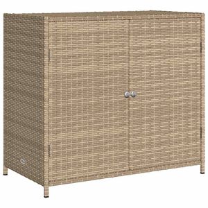 vidaXL Puutarhan säilytyskaappi beige 83x45x76 cm polyrottinki