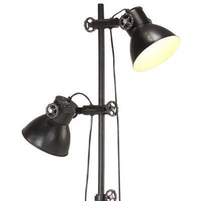 vidaXL Lattiavalaisin 2 lampunvarjostimella musta E27 valurauta