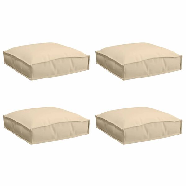 vidaXL Kuormalavatyyny istuimelle 4 pcs Beige 40 x 40 x 8 cm