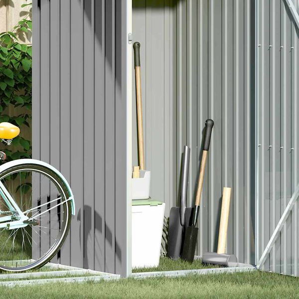 vidaXL Puutarhan polttopuuvaja harmaa 245x98x159 cm galvanoitu ter&auml;s