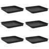 vidaXL Neli&ouml;mainen Kukka-alusta 6 kpl Musta 25,5 x 25,5 x 2,5 cm Muovi