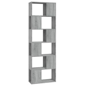 vidaXL Kirjahylly/tilanjakaja harmaa Sonoma 60x24x186 cm