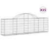 vidaXL Kaarevat kivikorit 15 kpl 200x30x60/80 cm galvanoitu rauta