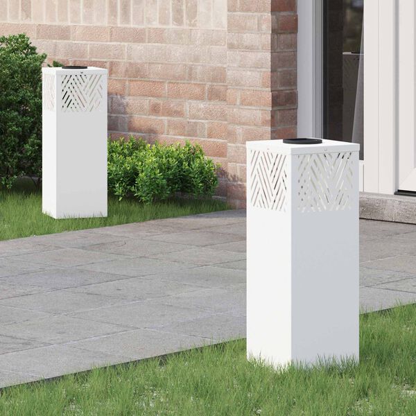 vidaXL Aurinko LED-polkuvalo 2 pcs Valkoinen Kylm&auml;valssattu ter&auml;s