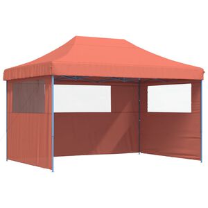 vidaXL Taitettava pop-up juhlateltta 3 sivusein&auml;ll&auml; terrakotta