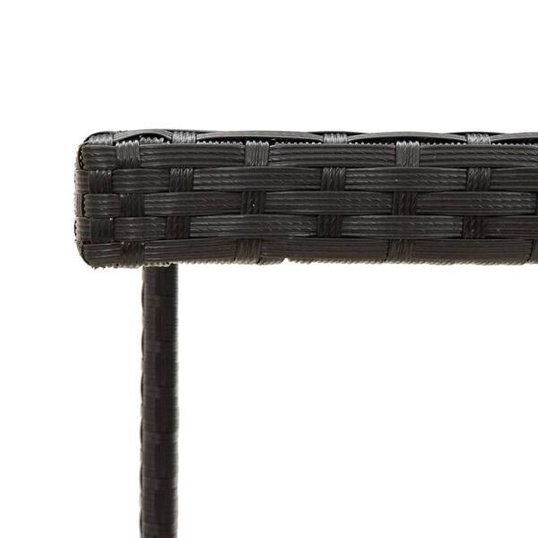 vidaXL Puutarhapöytä musta 109x107x74 cm polyrottinki ja lasi