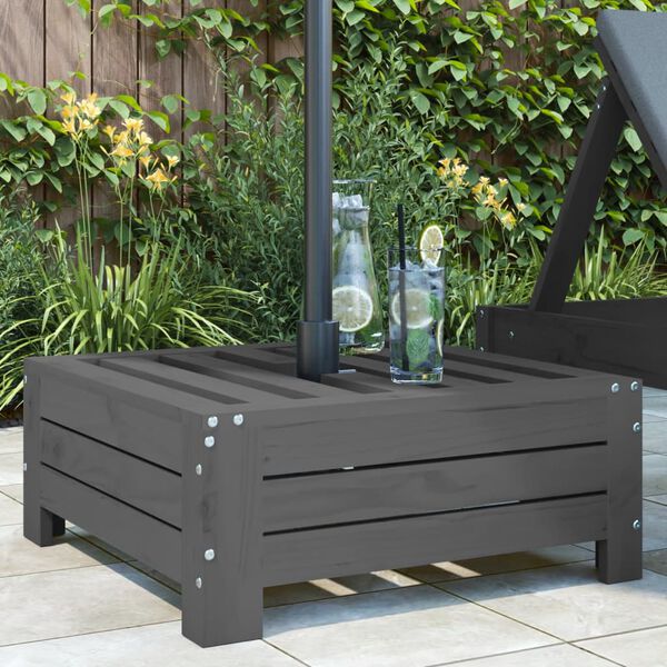 vidaXL Aurinkovarjojalustan suoja harmaa täysi mänty