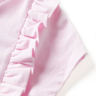 Lasten mekko röyhelöillä kimaltava vaaleanpunainen 92