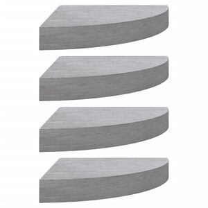 vidaXL Sein&auml;kulmahyllyt 4 kpl betoninharmaa 25x25x3,8 cm MDF