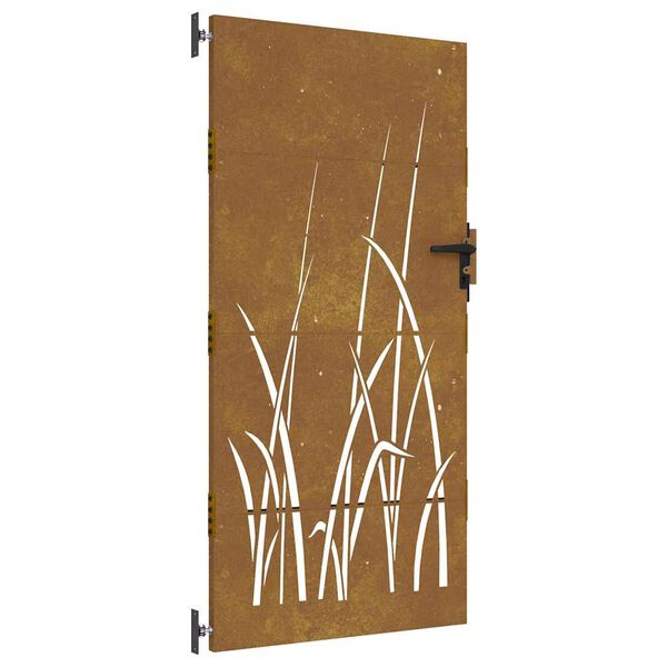 vidaXL Puutarhaportti 85x175 cm corten ter&auml;s ruohokuvio
