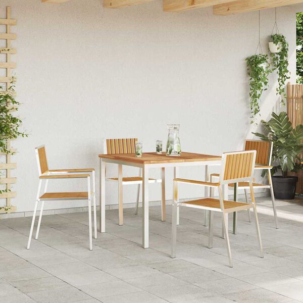 vidaXL Ulkoterassitarjotin 5 pcs Ruskea Tiikkipuu