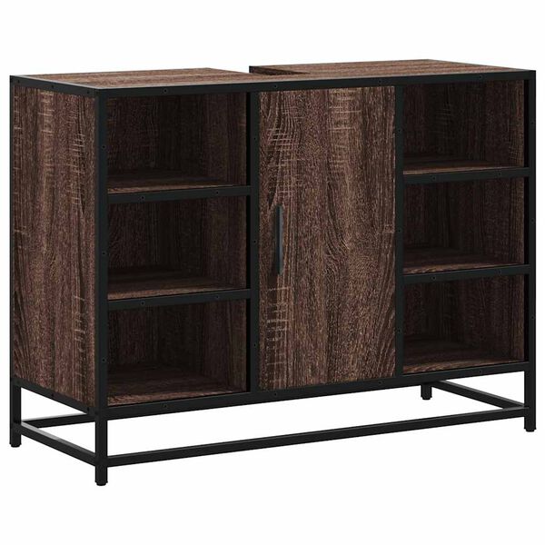 vidaXL Kylpyhuonekaappi altaalla ruskea tammi 80x33x60 cm tekninen puu