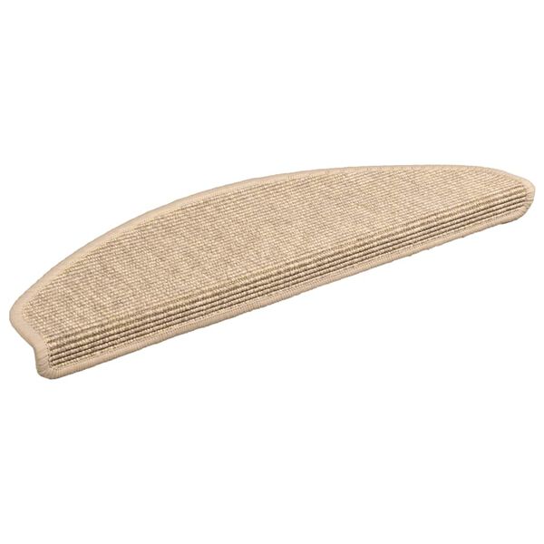 vidaXL Porrasmatot 15 kpl 65x21x4 cm vaaleanbeige puolipy&ouml;re&auml; suuri