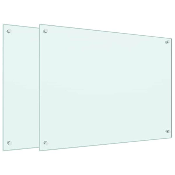 vidaXL Keittiön roiskesuojat 2 kpl valkoinen 80x60 cm karkaistu lasi