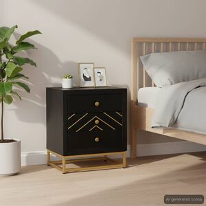 vidaXL Y&ouml;p&ouml;yt&auml; musta ja kulta 40x30x50 cm t&auml;ysi mangopuu