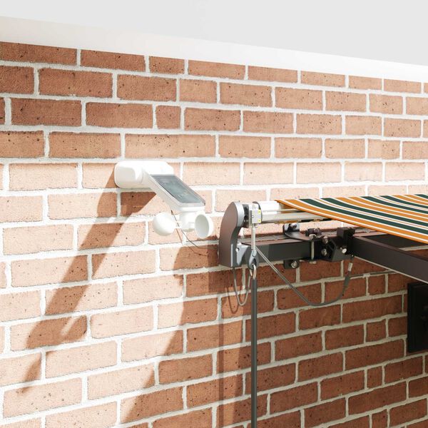 vidaXL Aurinkovarjon kangas mukana Vihre&auml; ja keltainen 450 &times; 350 cm