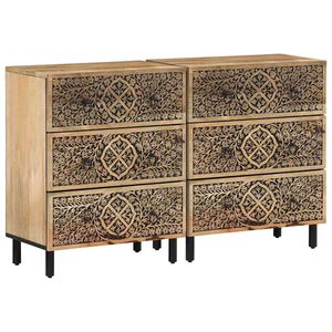 vidaXL Sivukaapit 2 kpl 60x33x75 cm t&auml;ysi mangopuu