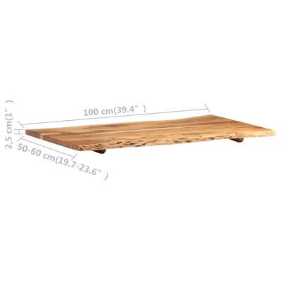 vidaXL Pöytälevy täysi akaasiapuu 100x(50-60)x2,5 cm
