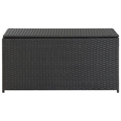vidaXL Puutarhan säilytyslaatikko polyrottinki 100x50x50 cm musta