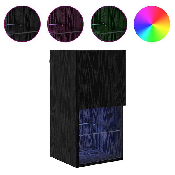 vidaXL Sein&auml;lle kiinnitett&auml;v&auml;t TV-kaapit 2 pcs Musta tammi.