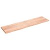 vidaXL Sein&auml;hylly vaaleanruskea 200x50x(2-4) cm k&auml;sitelty t&auml;ystammi