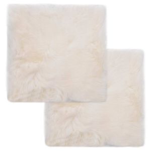 vidaXL Tuolinpehmusteet 2 kpl valkoinen 40x40 cm aito lampaannahka