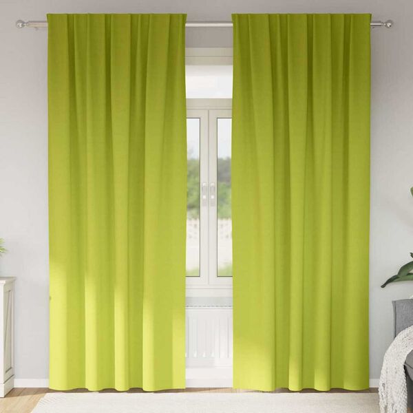 vidaXL Piment&auml;v&auml; verho renkailla 2 pcs Vihre&auml; 245 x 140 cm Polyesteri