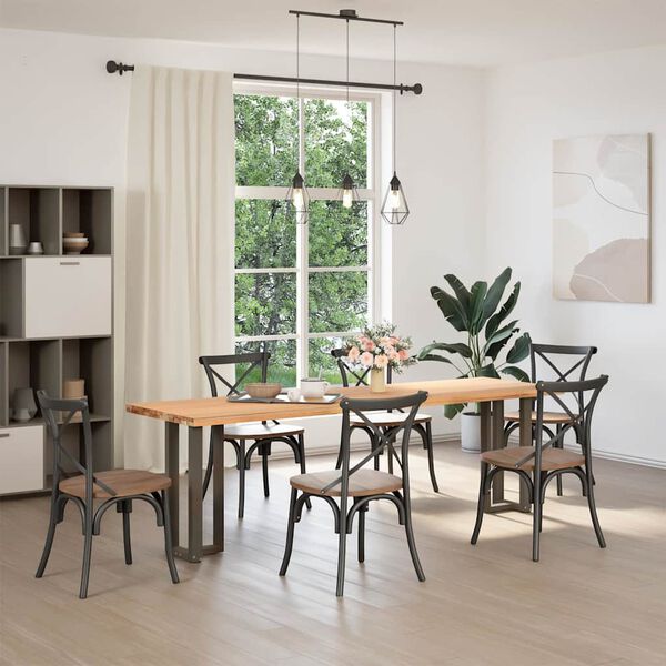 vidaXL Konsolipöydän jalat T-muotoiset 2 kpl musta 25x28x(72-73) cm teräs