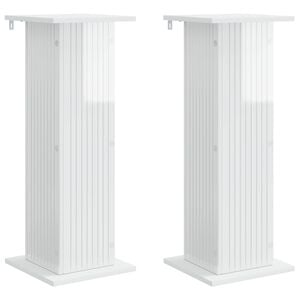 vidaXL Kasviteline 2 pcs Korkeakiiltoinen valkoinen Tekninen puu