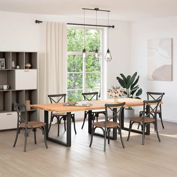 vidaXL Ruokap&ouml;yd&auml;n jalat U-muotoiset 3 kpl musta 100x(72-73) cm ter&auml;s